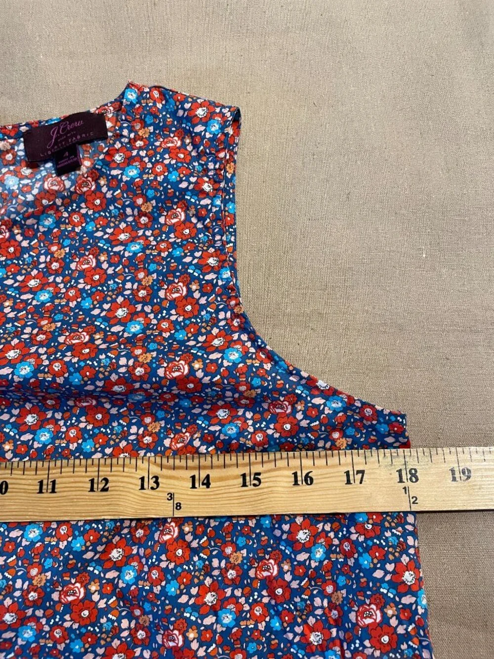 J Crew Liberty Fabric Sleeveless Top Size 4 Cotton Garden Floral Preppy Ditsy